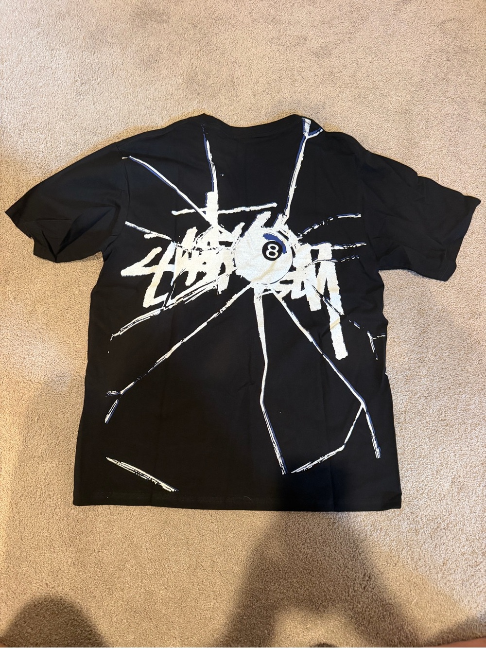 Stüssy Shattered Spider Black T-Shirt Sizes S-XL